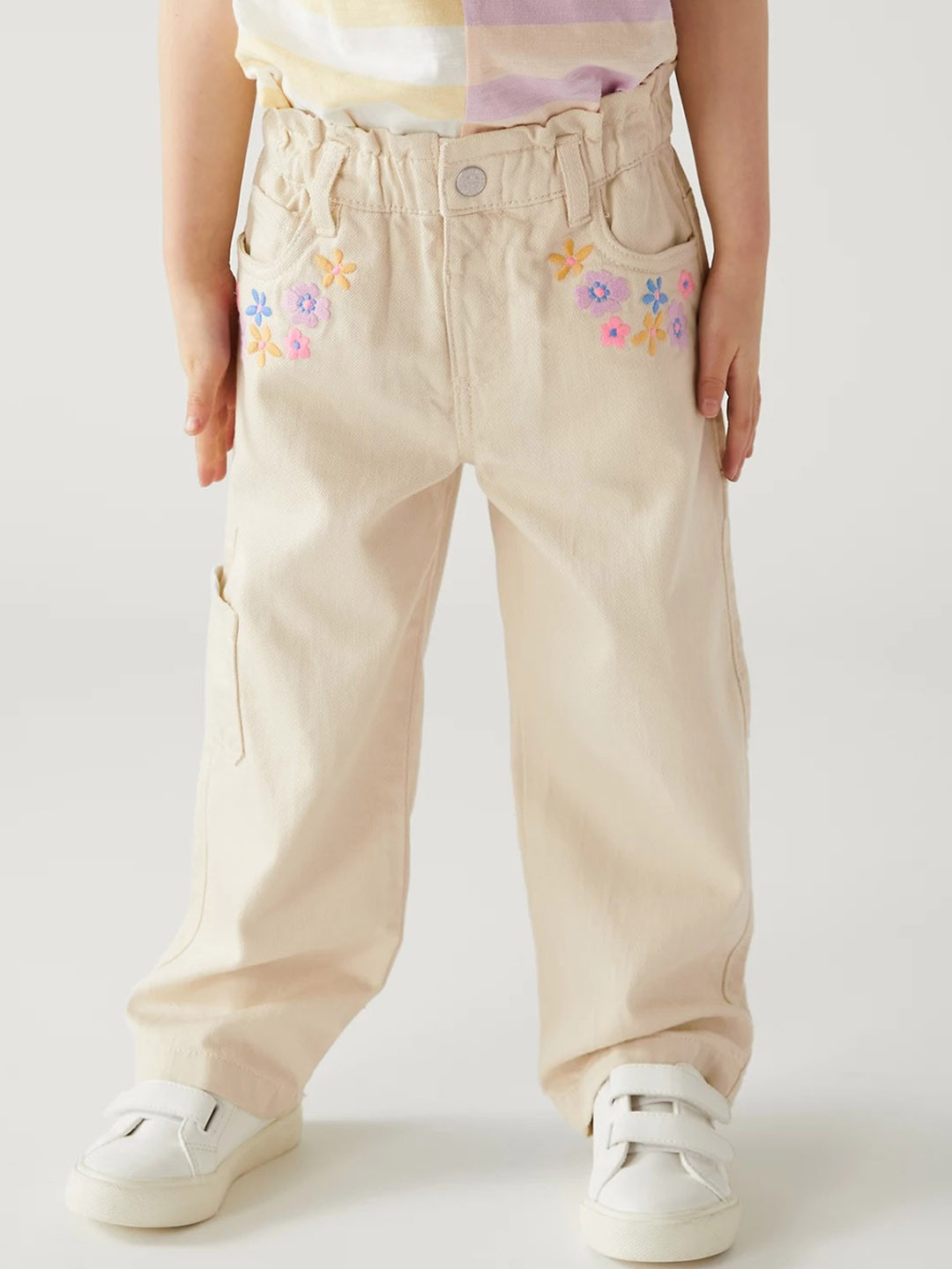 

Marks & Spencer Girls Straight Fit High-Rise Jeans, Cream