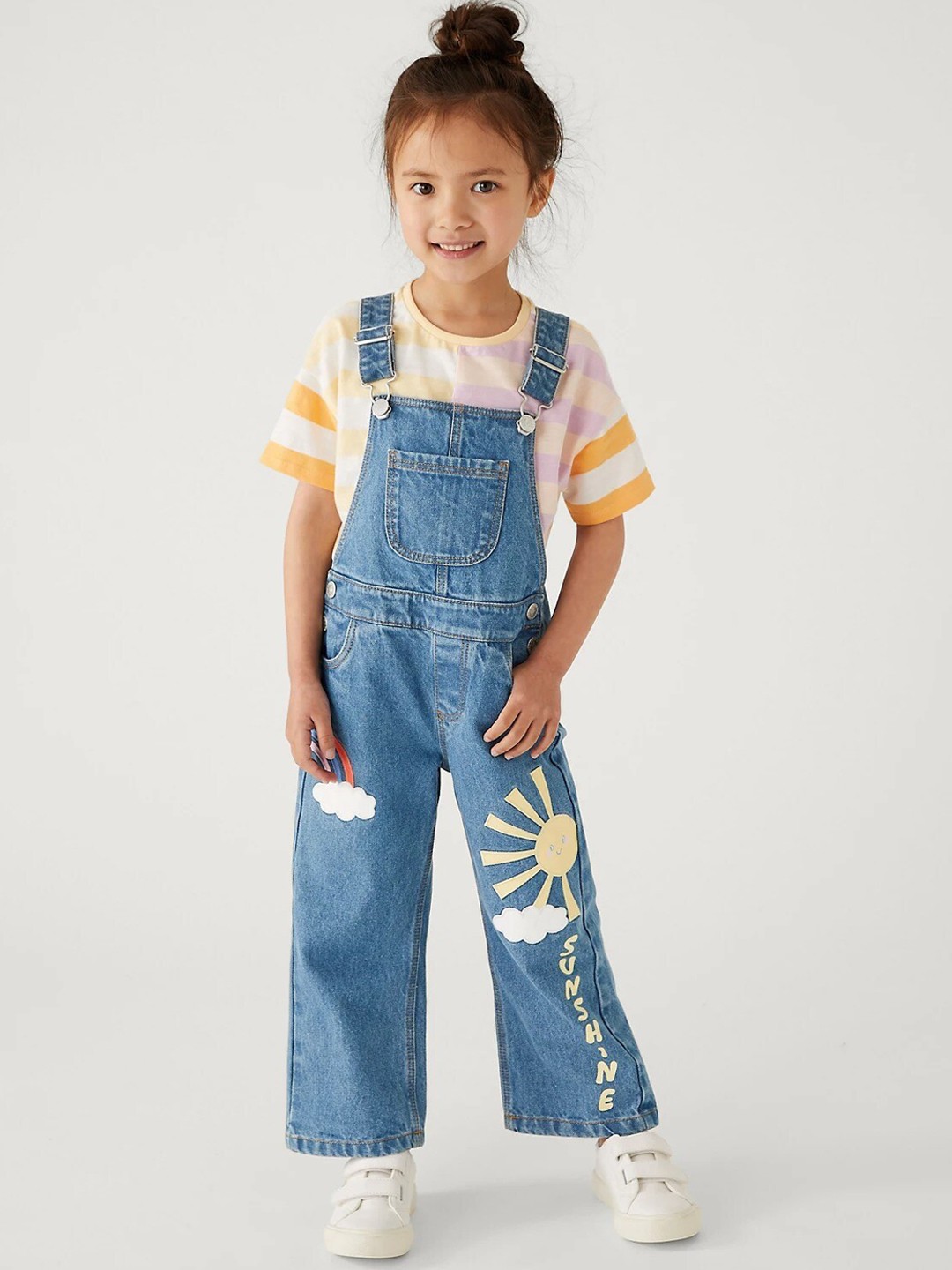 

Marks & Spencer Girls Denim Sunshine Dungaree, Blue