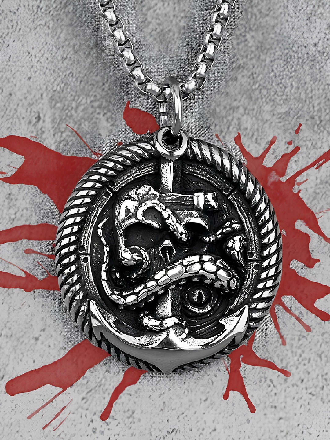 

KARISHMA KREATIONS Silver-Plated Doctor Octopus Anchor Pendant Pendants with Chain