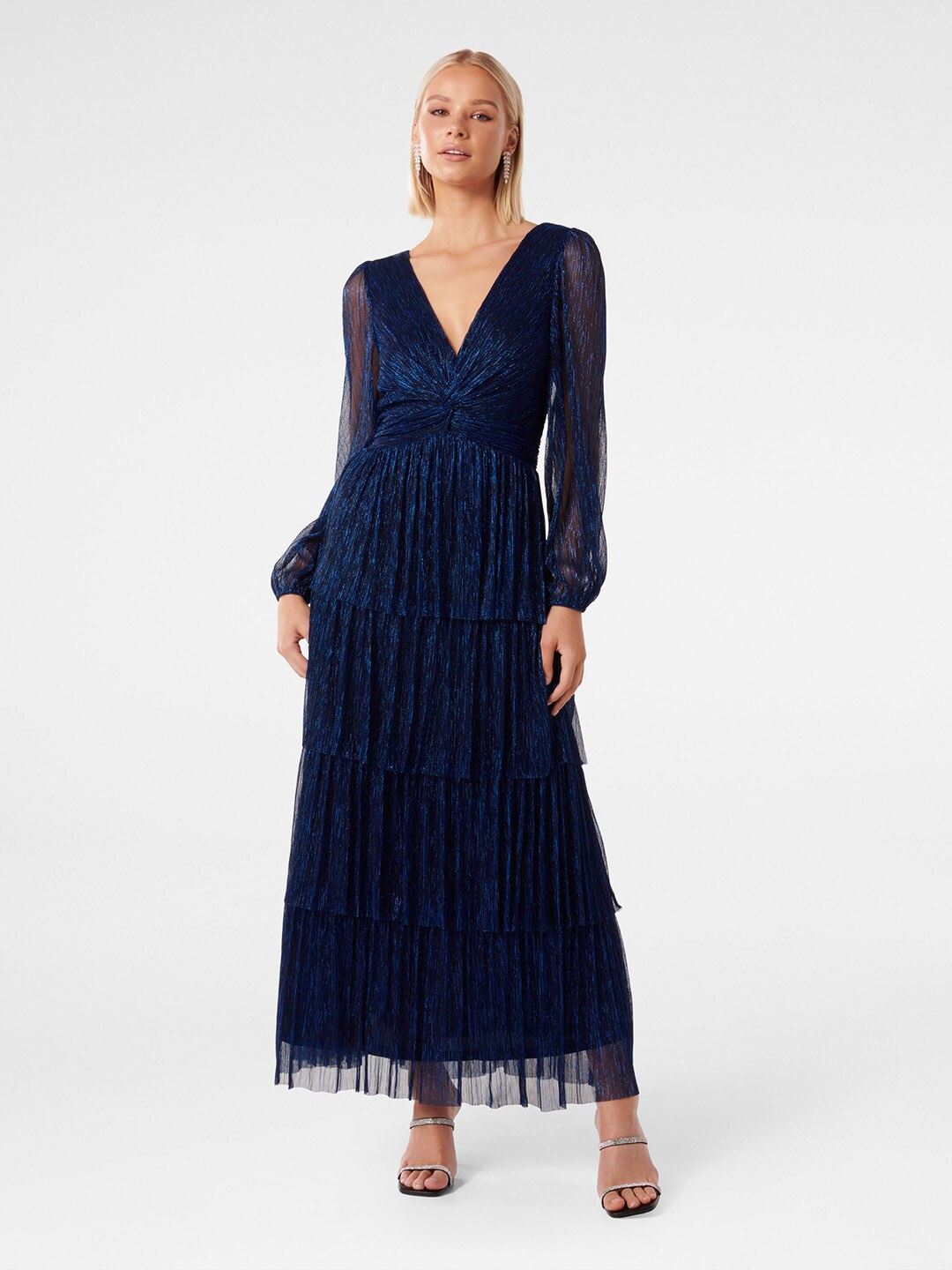 

Forever New Fit & Flare Maxi Dress, Navy blue