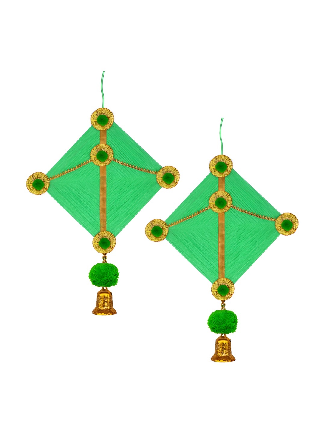 

iHandikart Green 2 Pieces Woolen Kite Wall Hanging