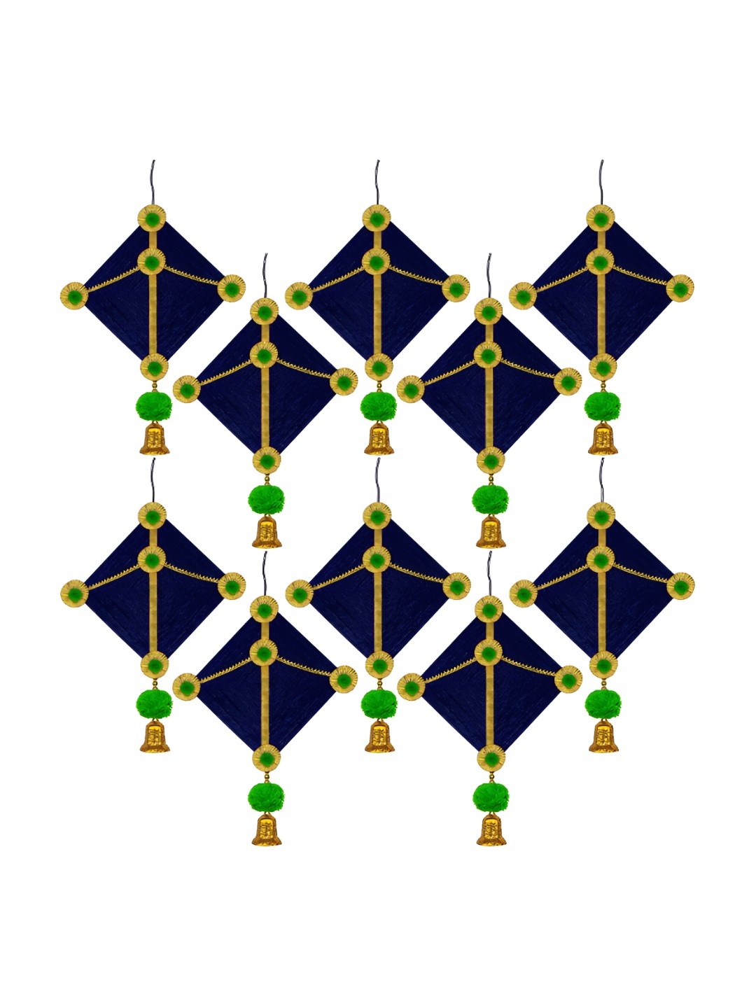 

iHandikart Blue 10 Pieces Woolen Kite Wall Hanging