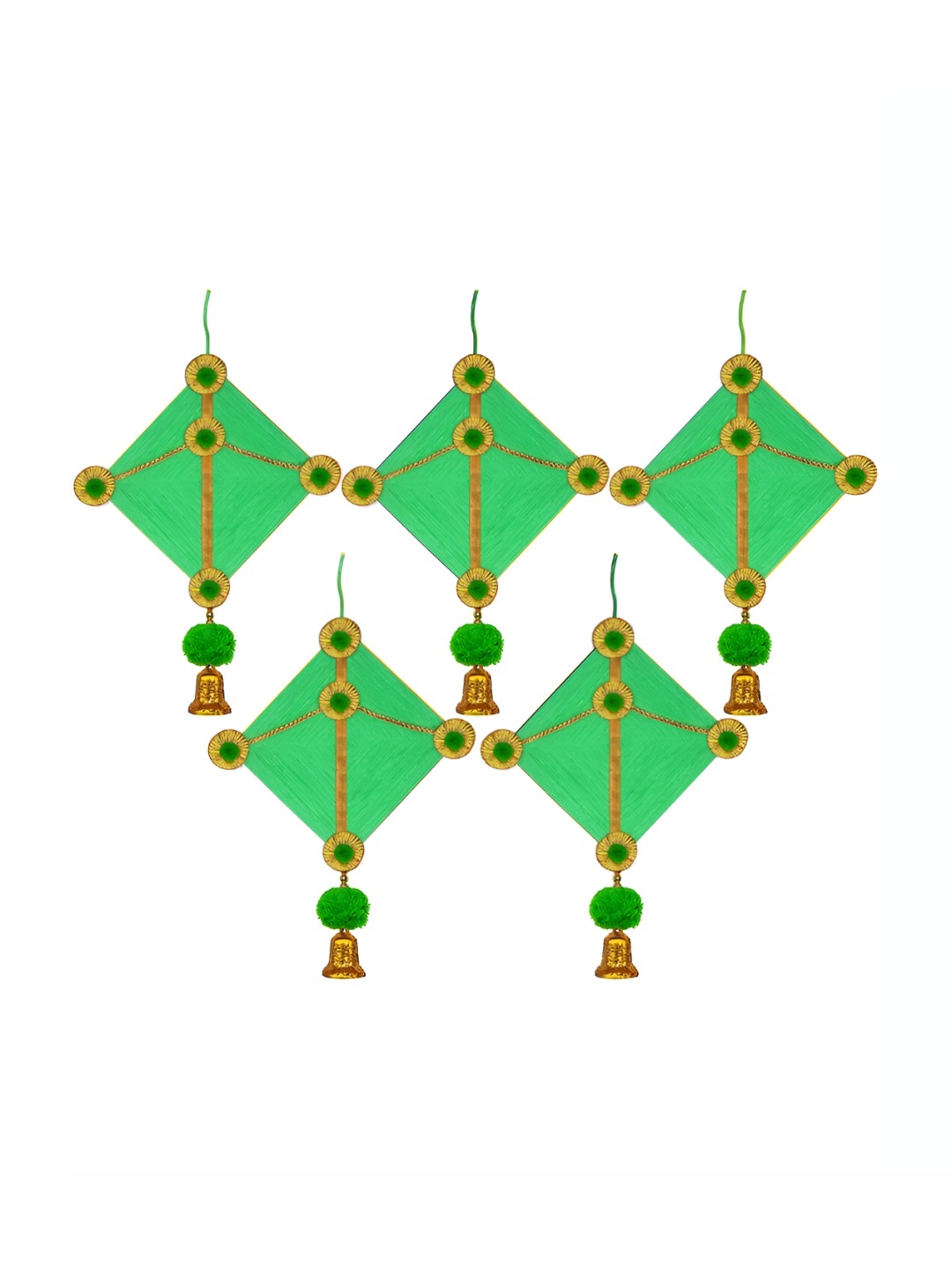 

iHandikart Green 5 Pieces Woolen Kite Wall Hanging