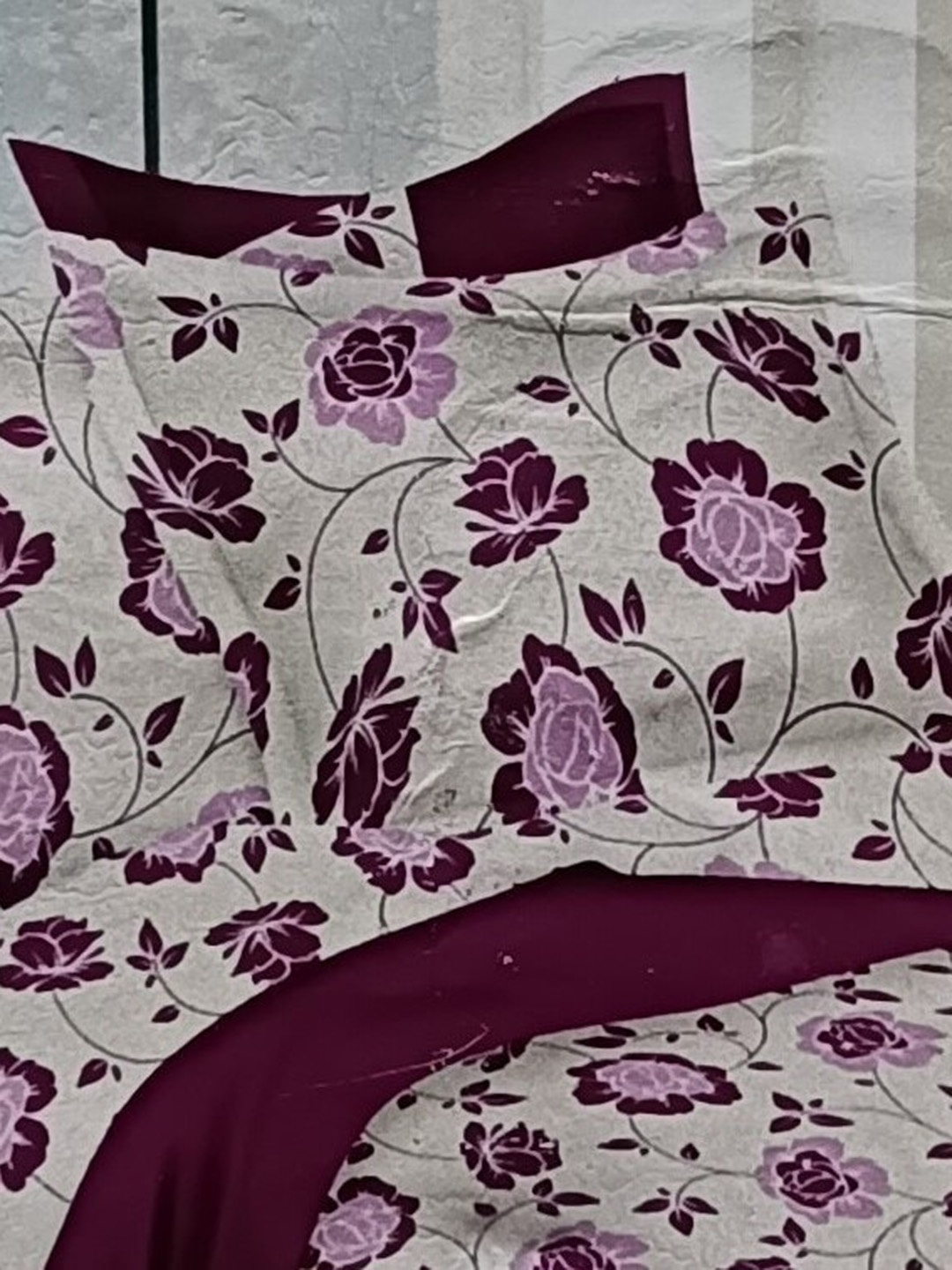 

Signature Purple & White 4 Pieces Floral Printed Pure Cotton Bedding Set