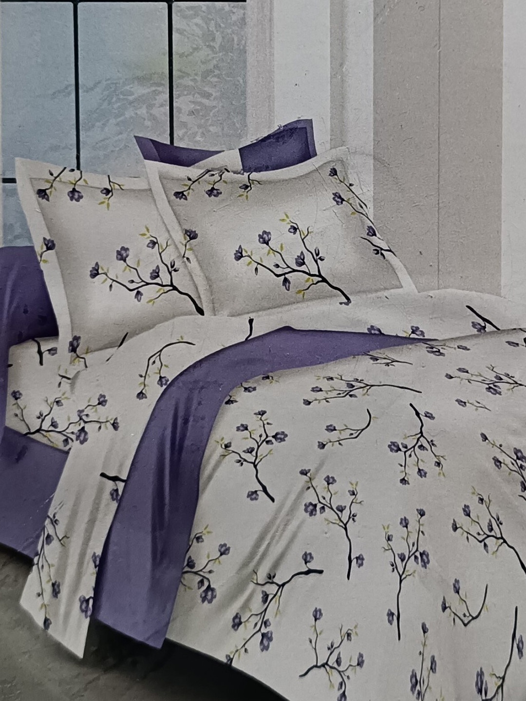 

Signature Off White & Blue Floral Printed Bedding Set