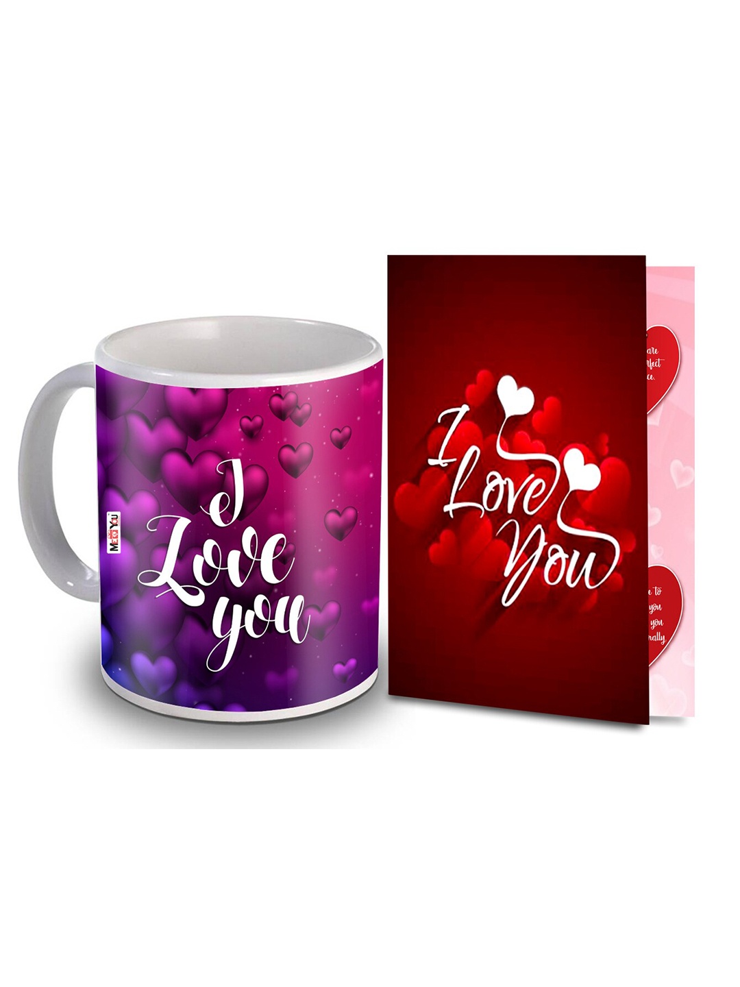 

ME & YOU Red & Purple 2 Pieces Printed Home Gift Set