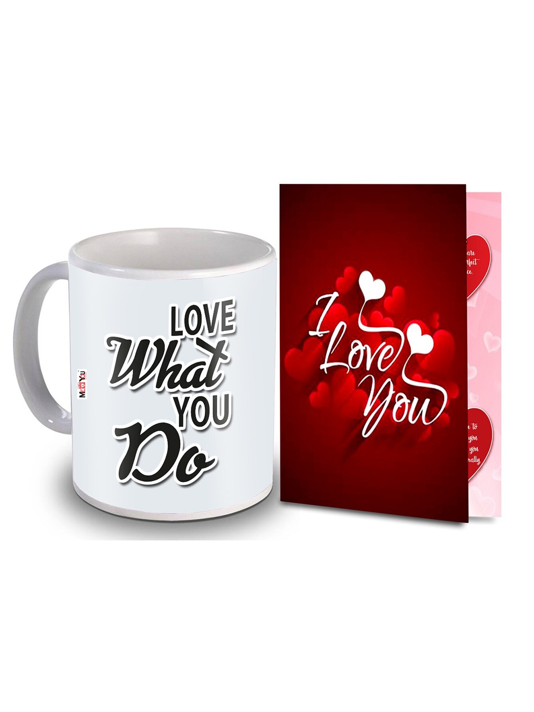 

ME & YOU Red & White 2-Pieces Printed Home Gift Set