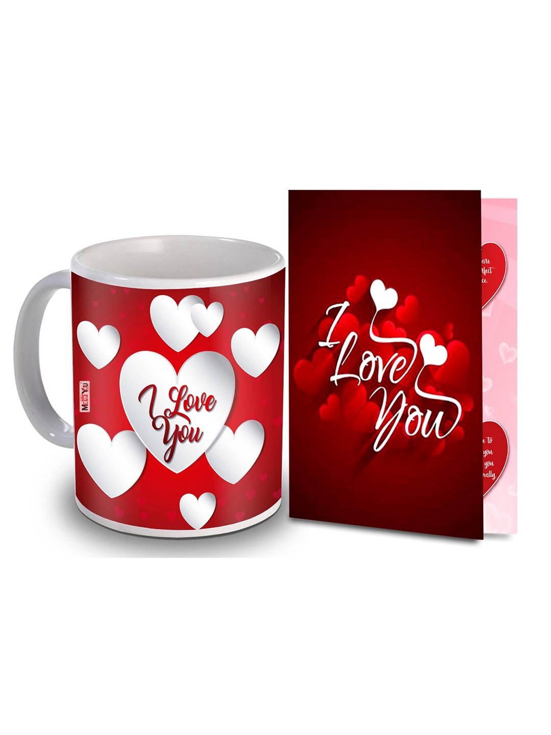 

ME & YOU Red & White 2-Pieces Printed Home Gift Set