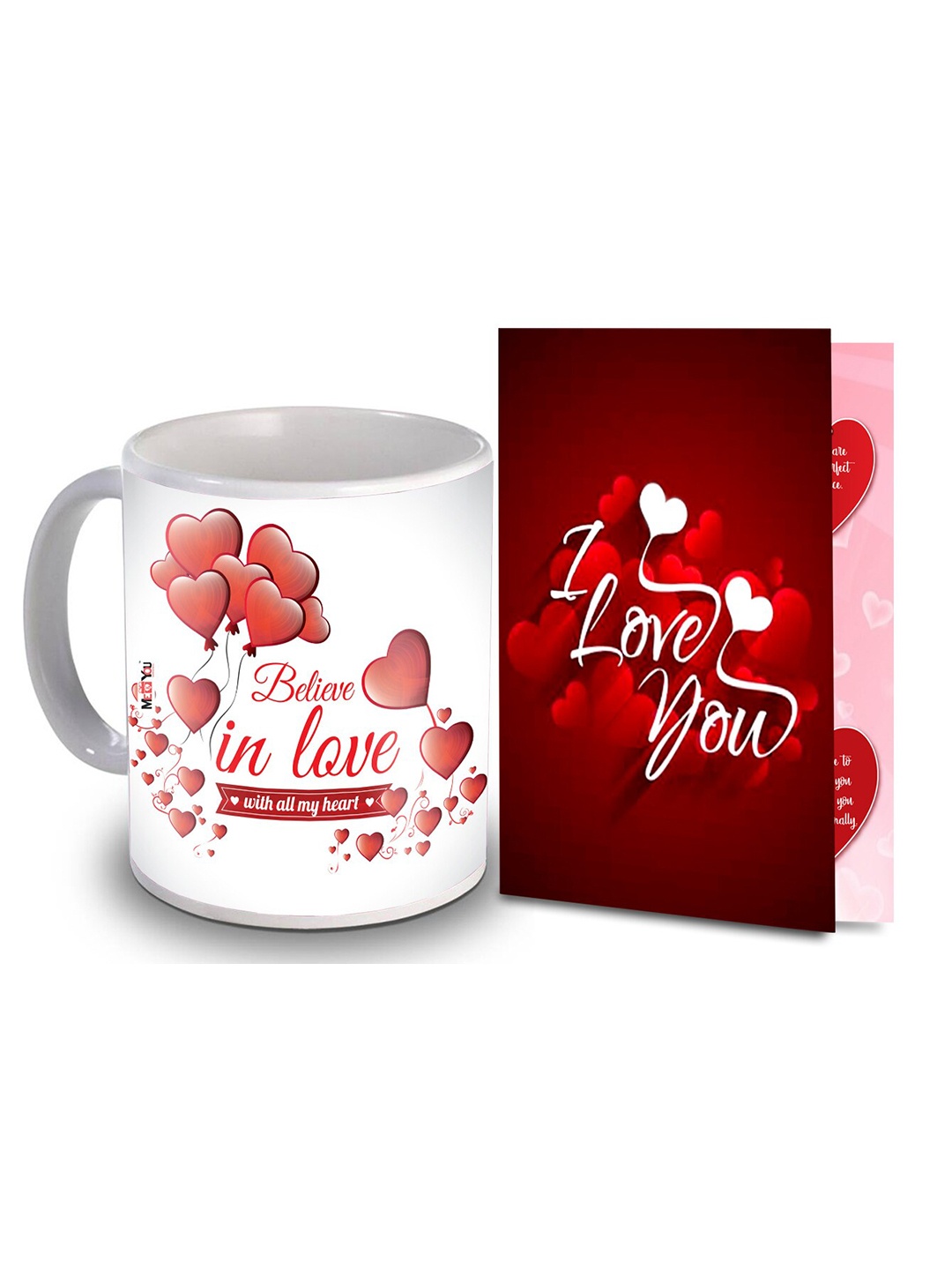 

ME & YOU Red & White 2-Pieces Printed Home Gift Set