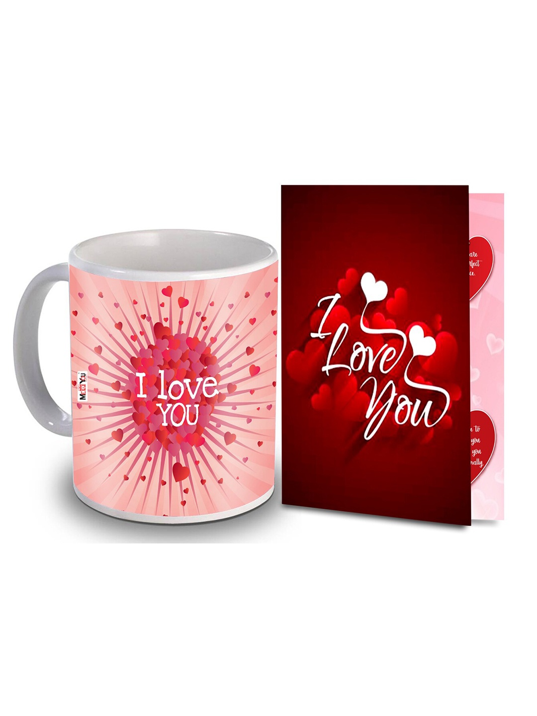 

ME & YOU Red & White 2 Pieces Printed Home Gift Set