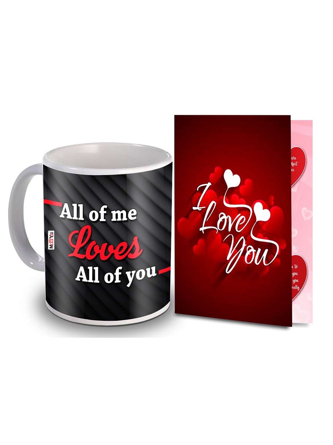 

ME & YOU Red & White 2 Pieces Printed Home Gift Set