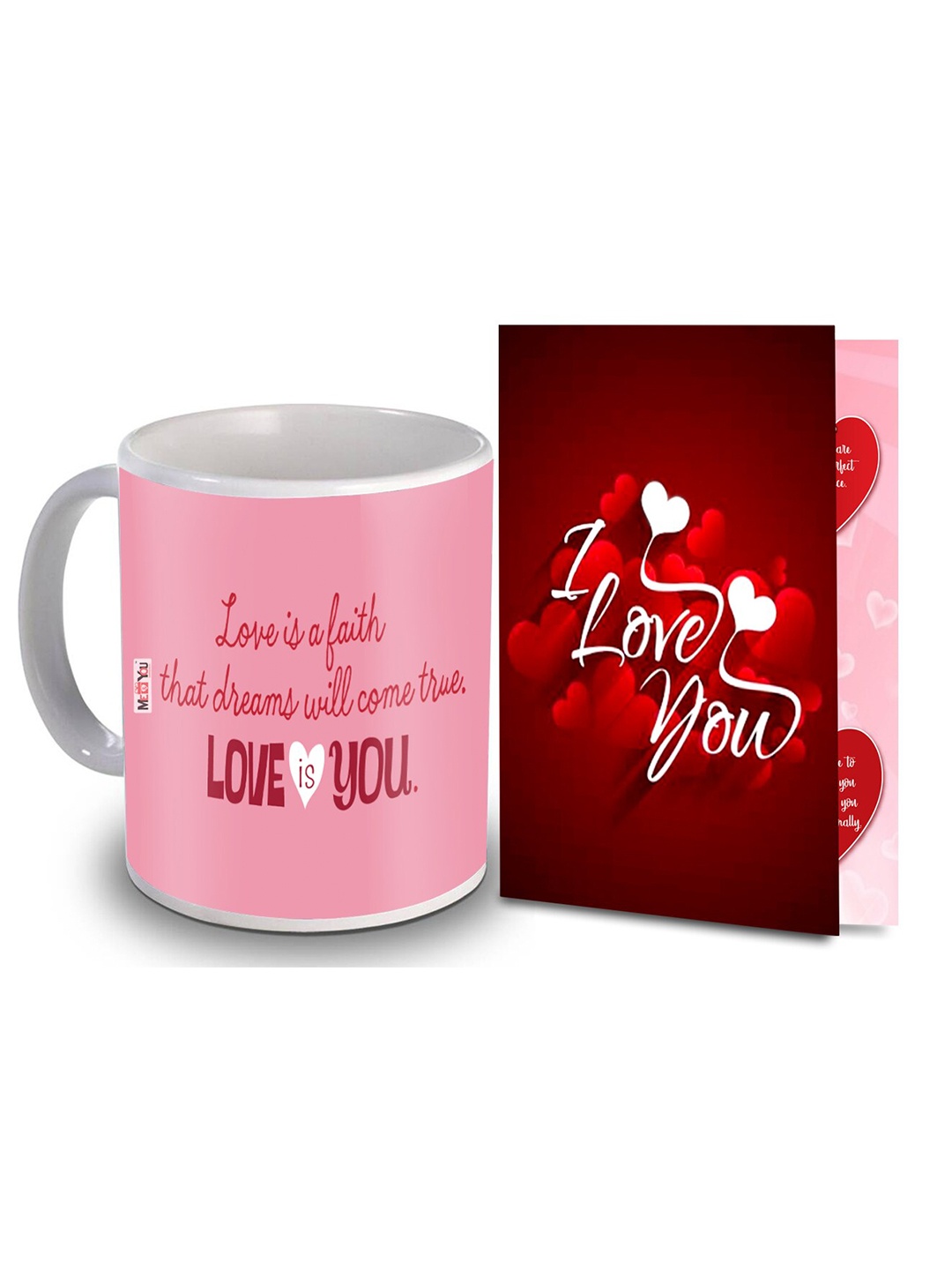 

ME & YOU Red & White 2-Pieces Printed Home Gift Set