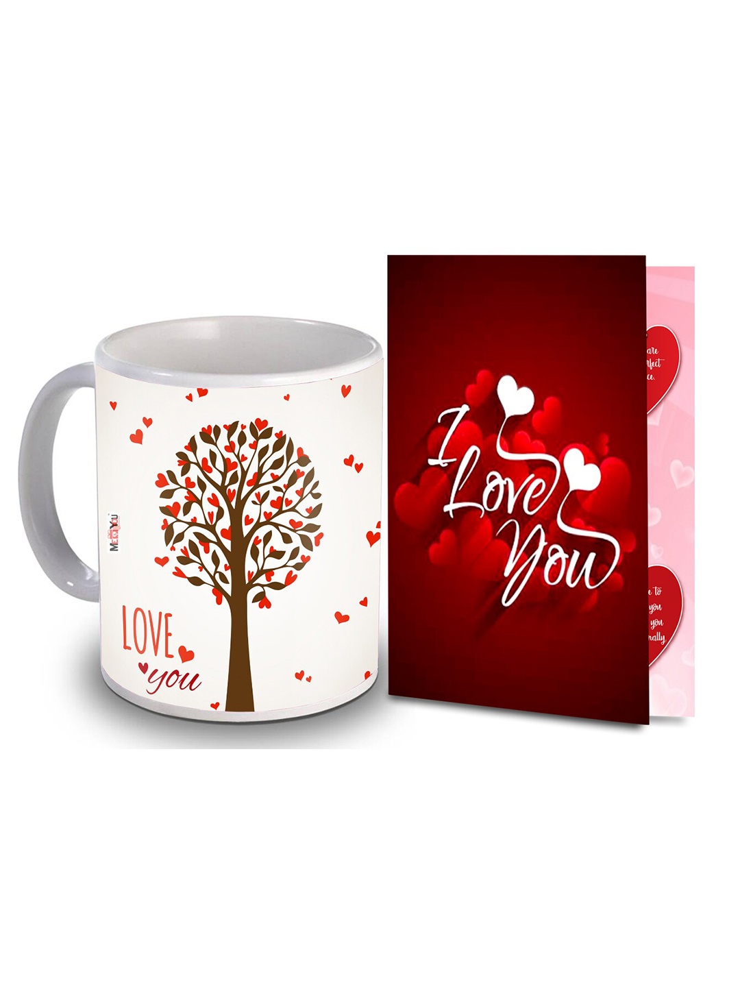 

ME & YOU Red & White 2 Pieces Printed Home Gift Set