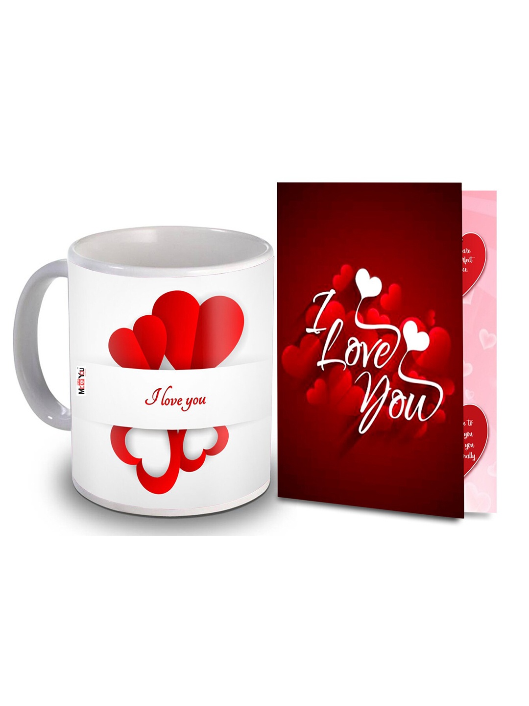 

ME & YOU Red & White 2-Pieces Printed Home Gift Set