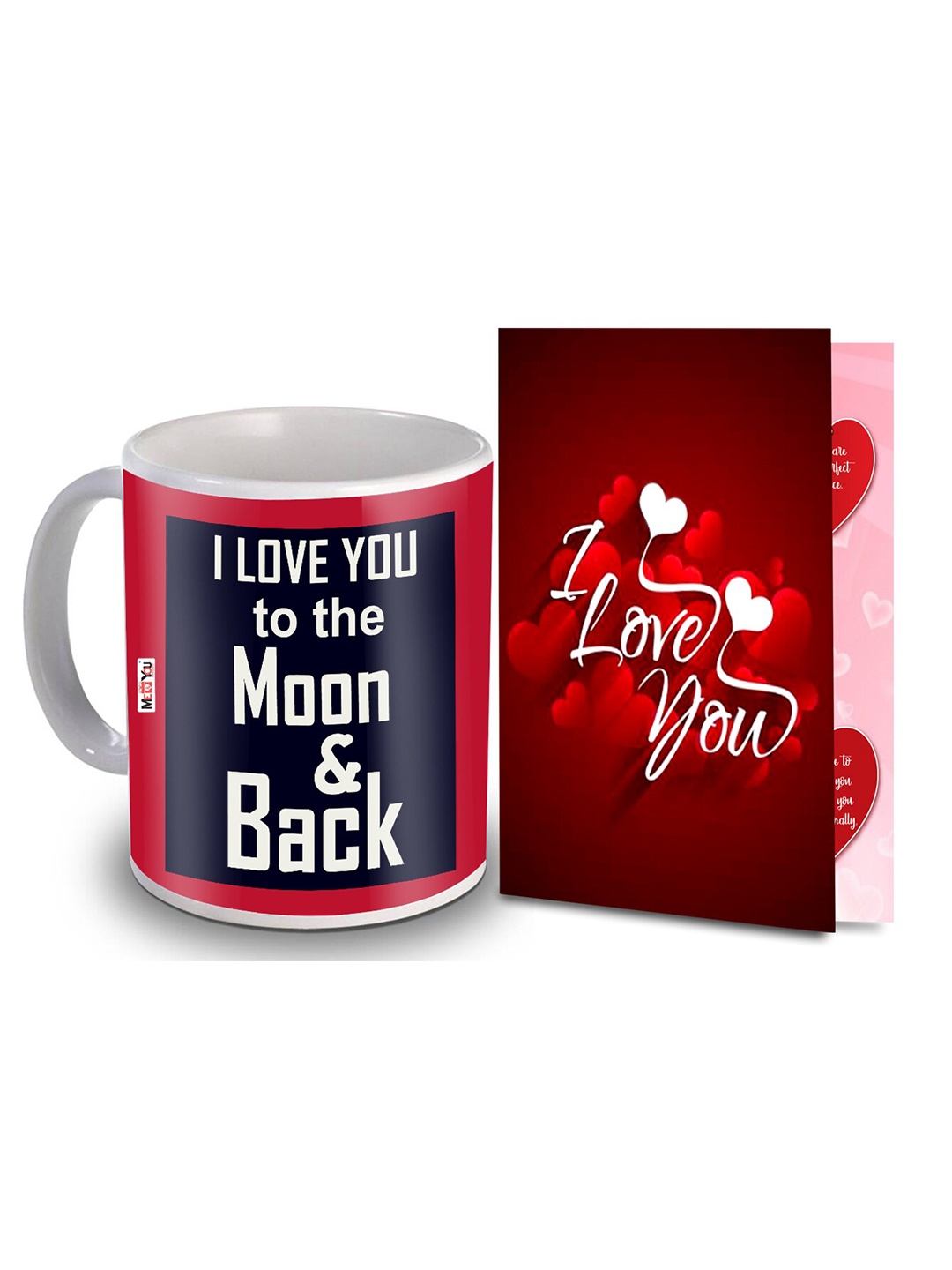 

ME & YOU Red & White 2 Pieces Printed Home Gift Set