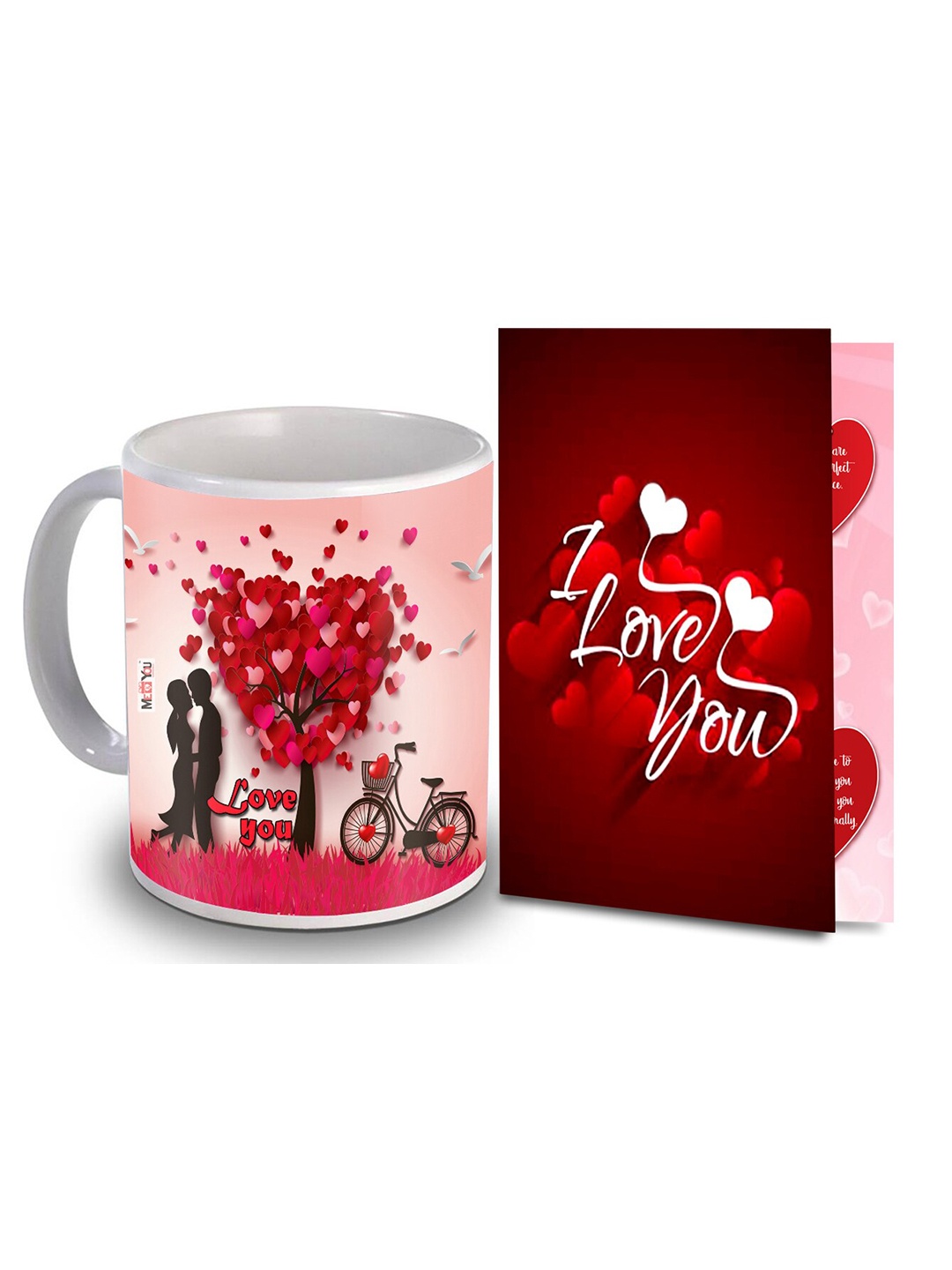 

ME & YOU Red & White 2 Pieces Printed Home Gift Set