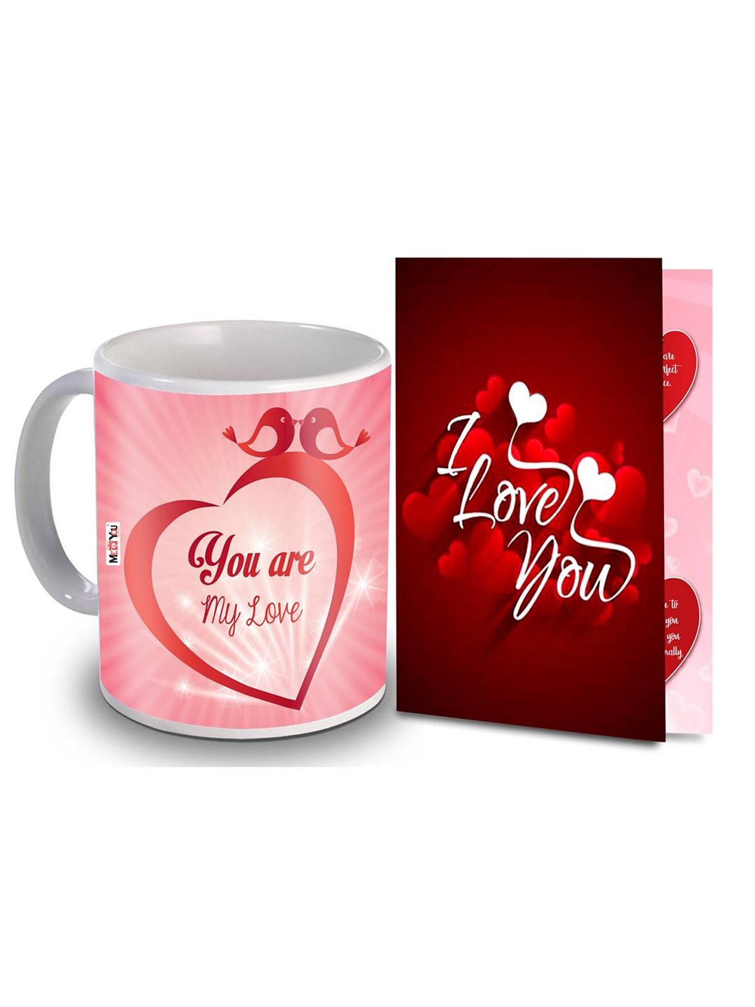 

ME & YOU Red & White 2-Pieces Printed Home Gift Set
