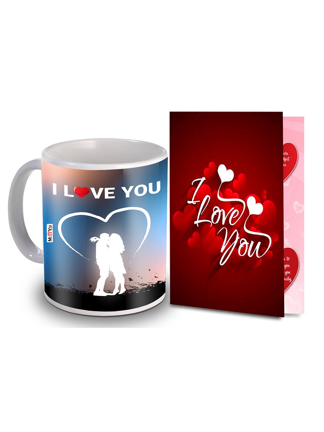 

ME & YOU Red & White 2 Pieces Printed Home Gift Set