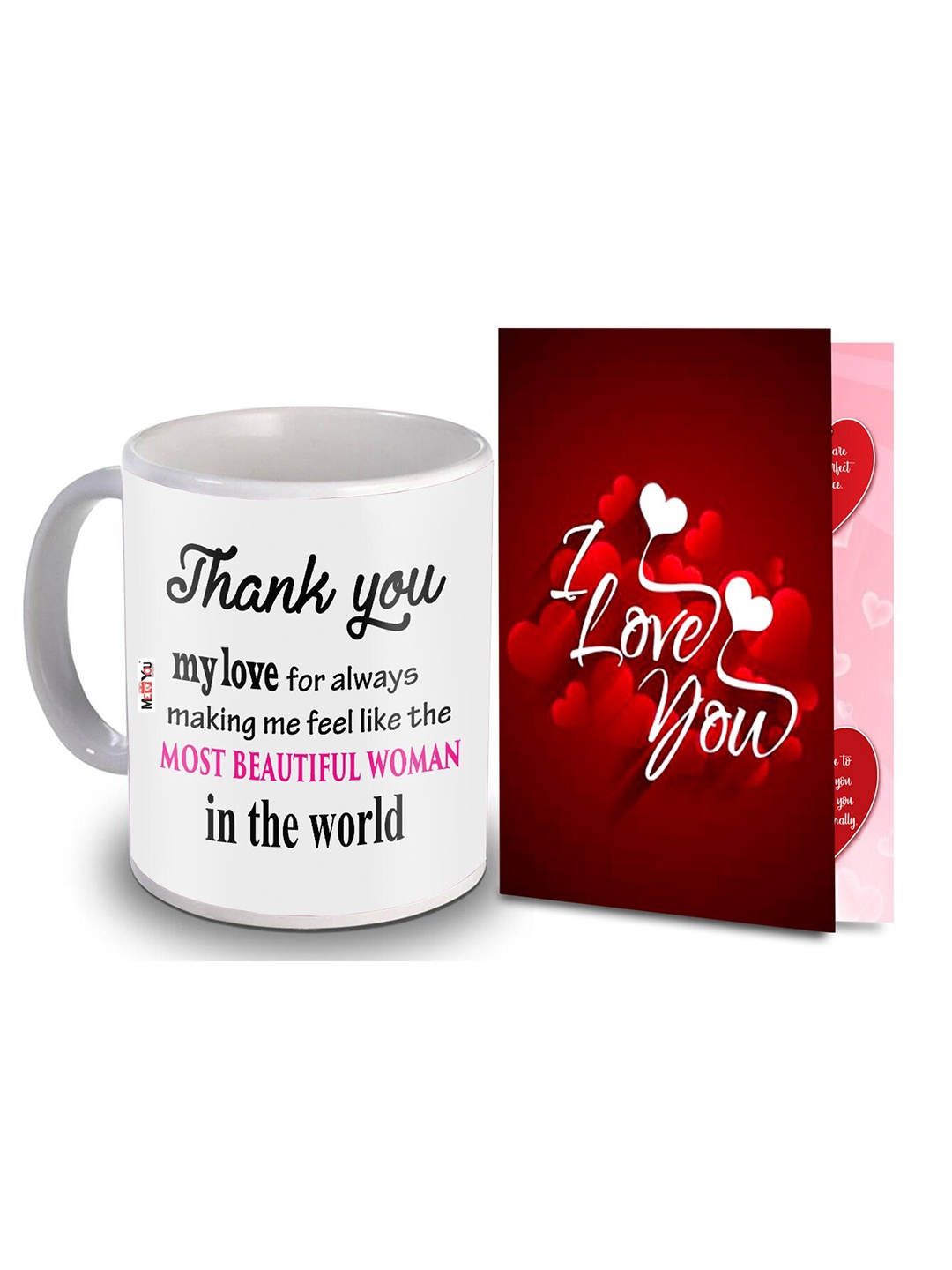 

ME & YOU Red & White 2 Pieces Printed Home Gift Set