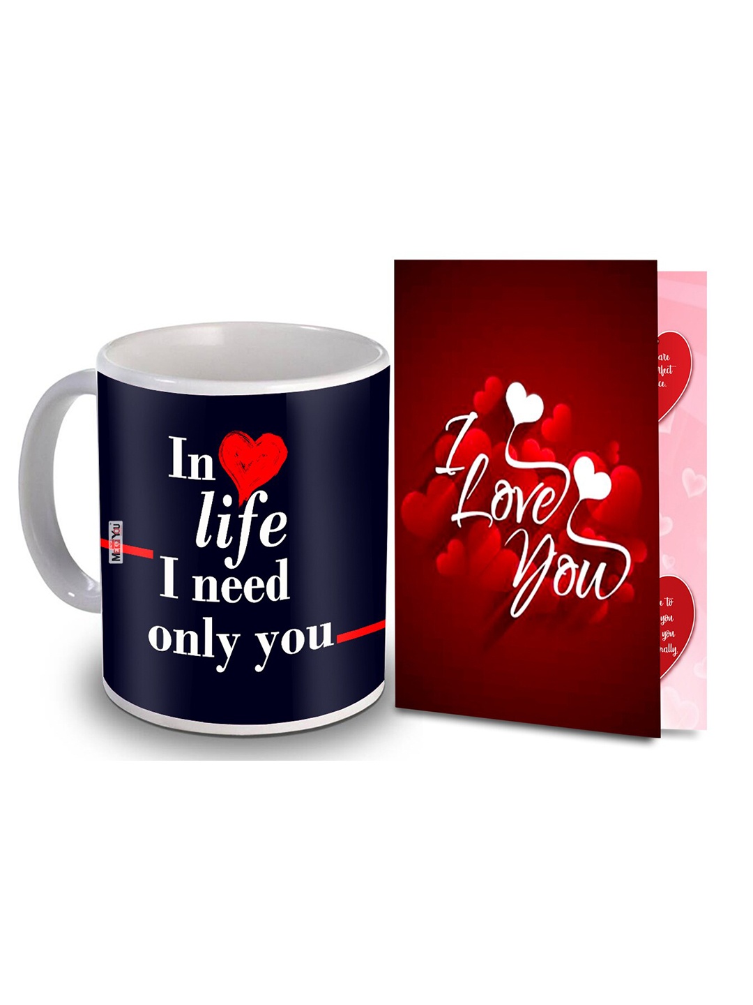 

ME & YOU Red & White 2 Pieces Printed Home Gift Set