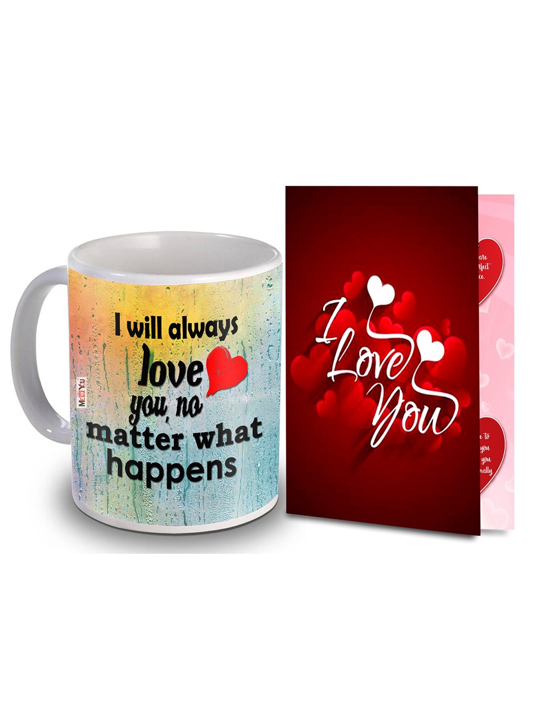 

ME & YOU Red & White 2 Pieces Printed Home Gift Set