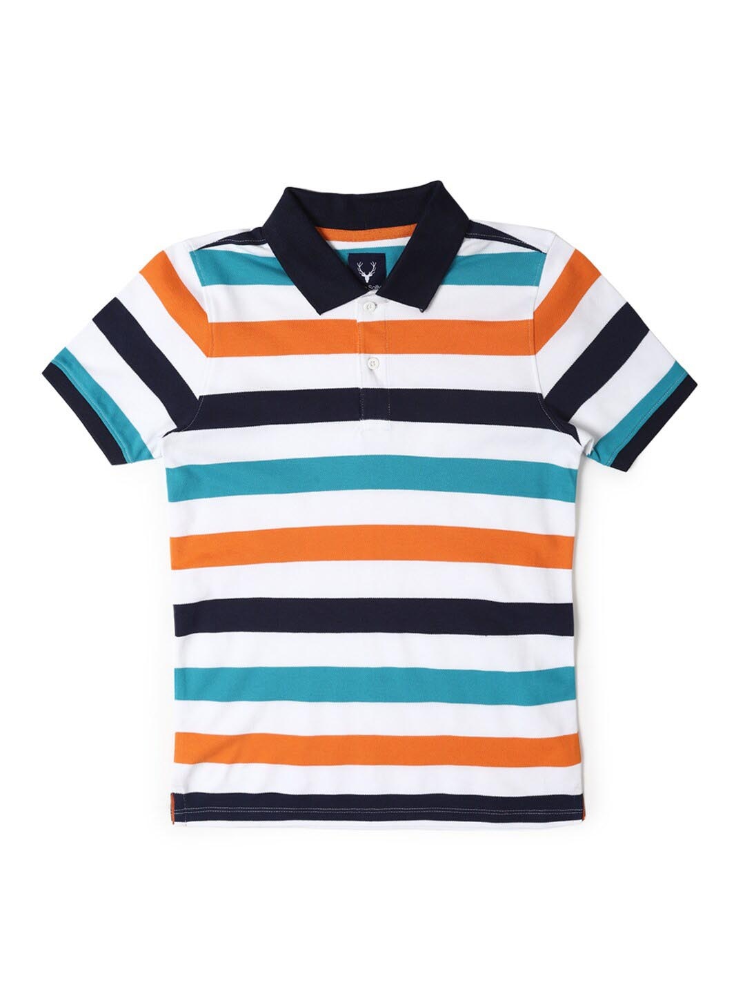 

Allen Solly Junior Boys Striped Polo Collar T-shirt, White