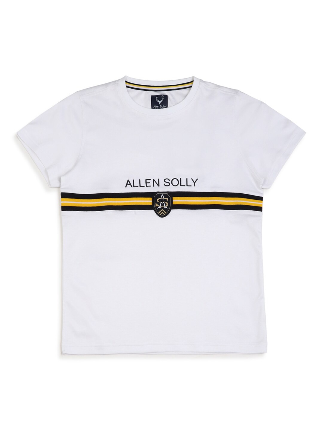 

Allen Solly Junior Boys Striped Cotton Regular Fit T-shirt, White