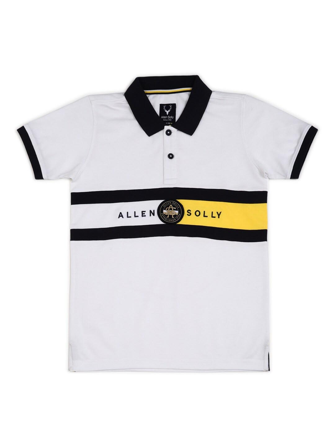 

Allen Solly Junior Boys Colourblocked Polo Collar Cotton T-shirt, White