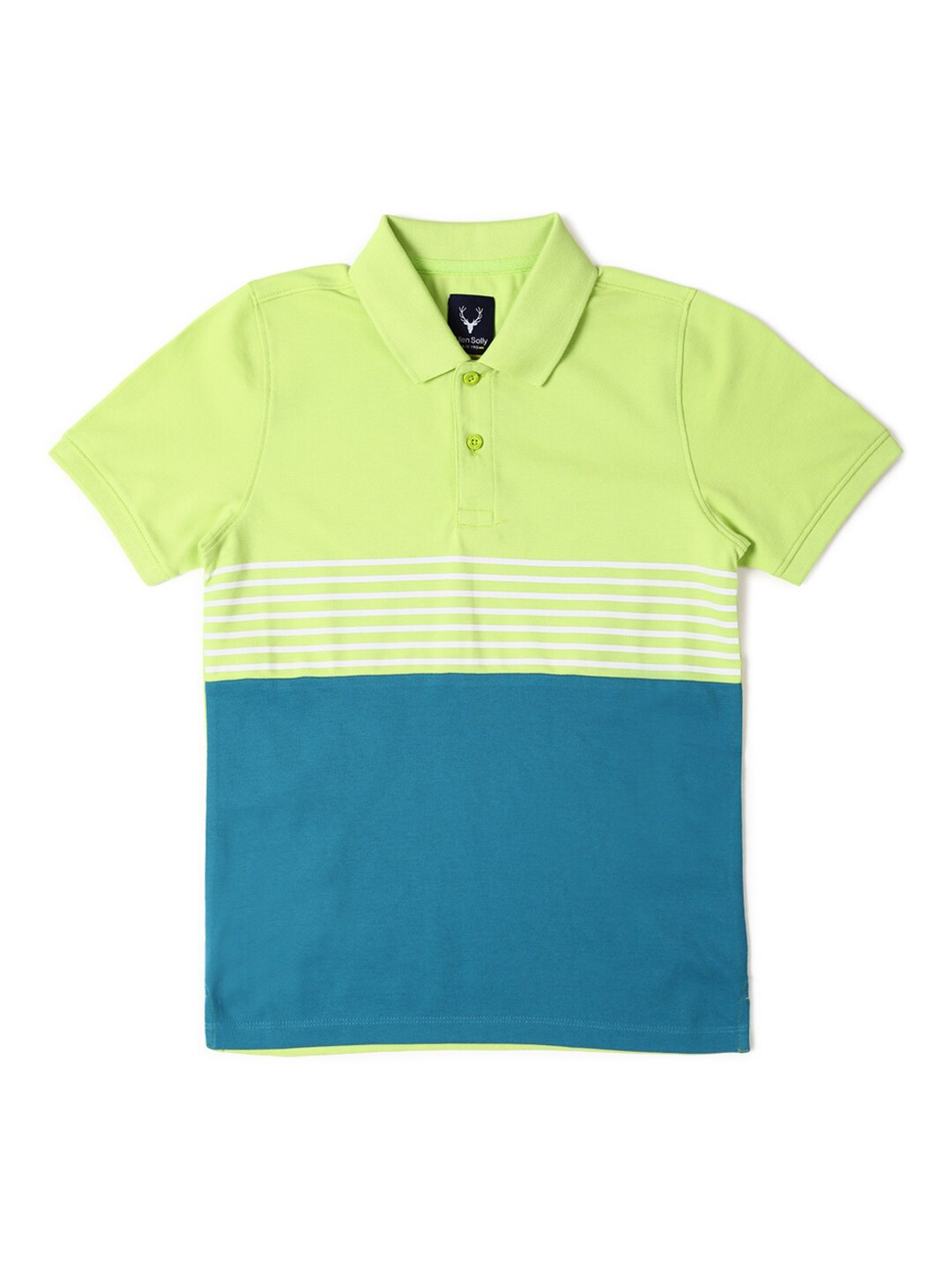 

Allen Solly Junior Boys Colourblocked Polo Collar T-Shirt, Green