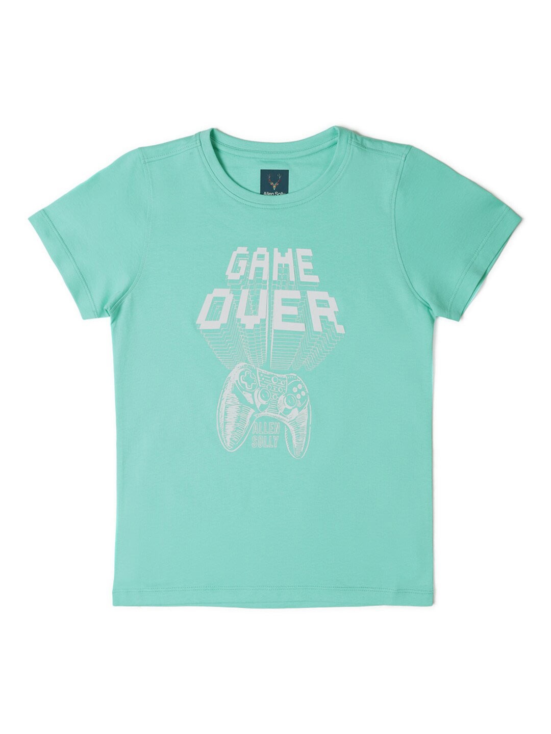 

Allen Solly Junior Boys Typography Printed Pure Cotton T-shirt, Green
