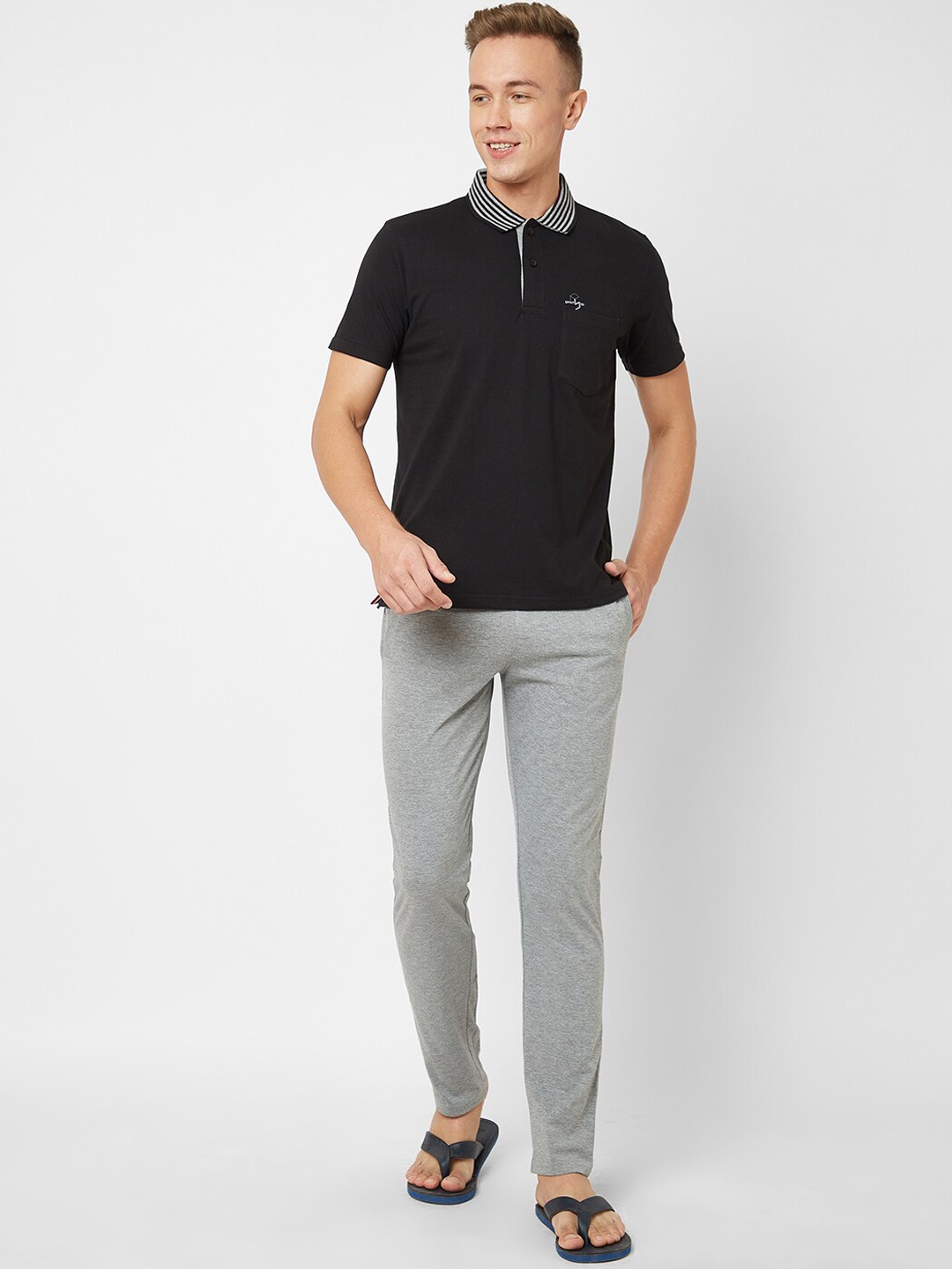 

Sweet Dreams Black Grey Pure Cotton Night suit