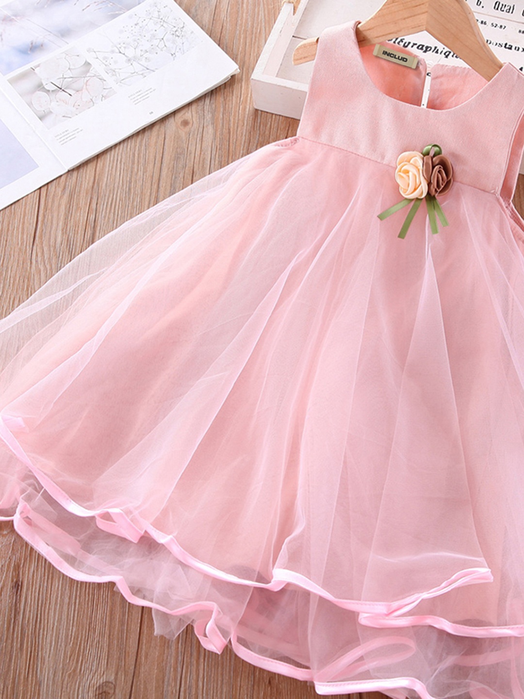 

INCLUD Pink Fit & Flare Maxi Dress