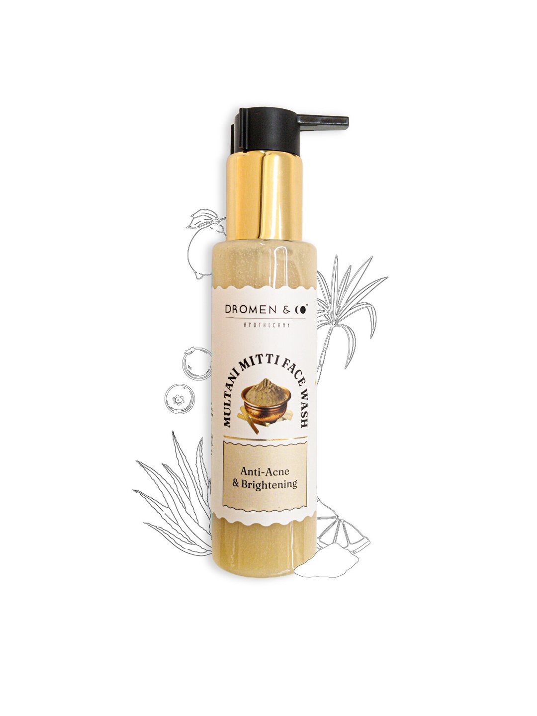 

DROMEN & CO Multani Mitti Face Wash with Niacinamide & Aloevera - 100 ml, Gold