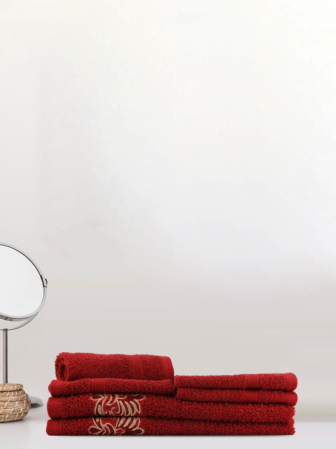 

LUSH & BEYOND Red 6 Pieces Cotton 500 GSM Towel Set