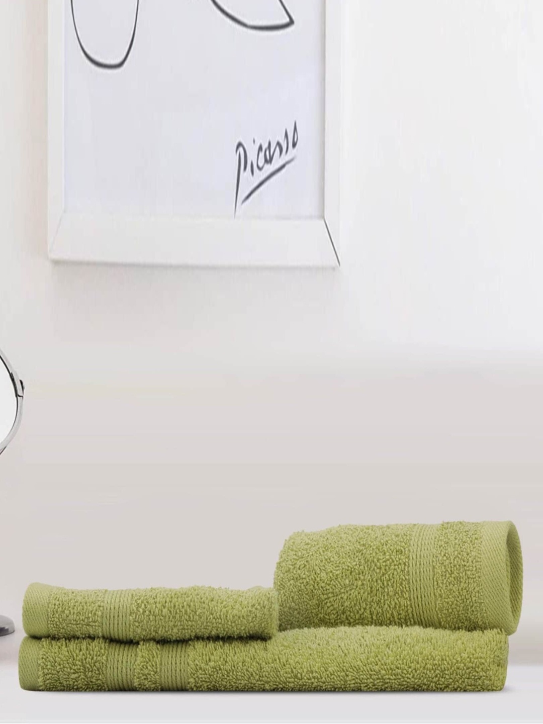 

LUSH & BEYOND Green 3 Pieces Cotton 500 GSM Towel Set