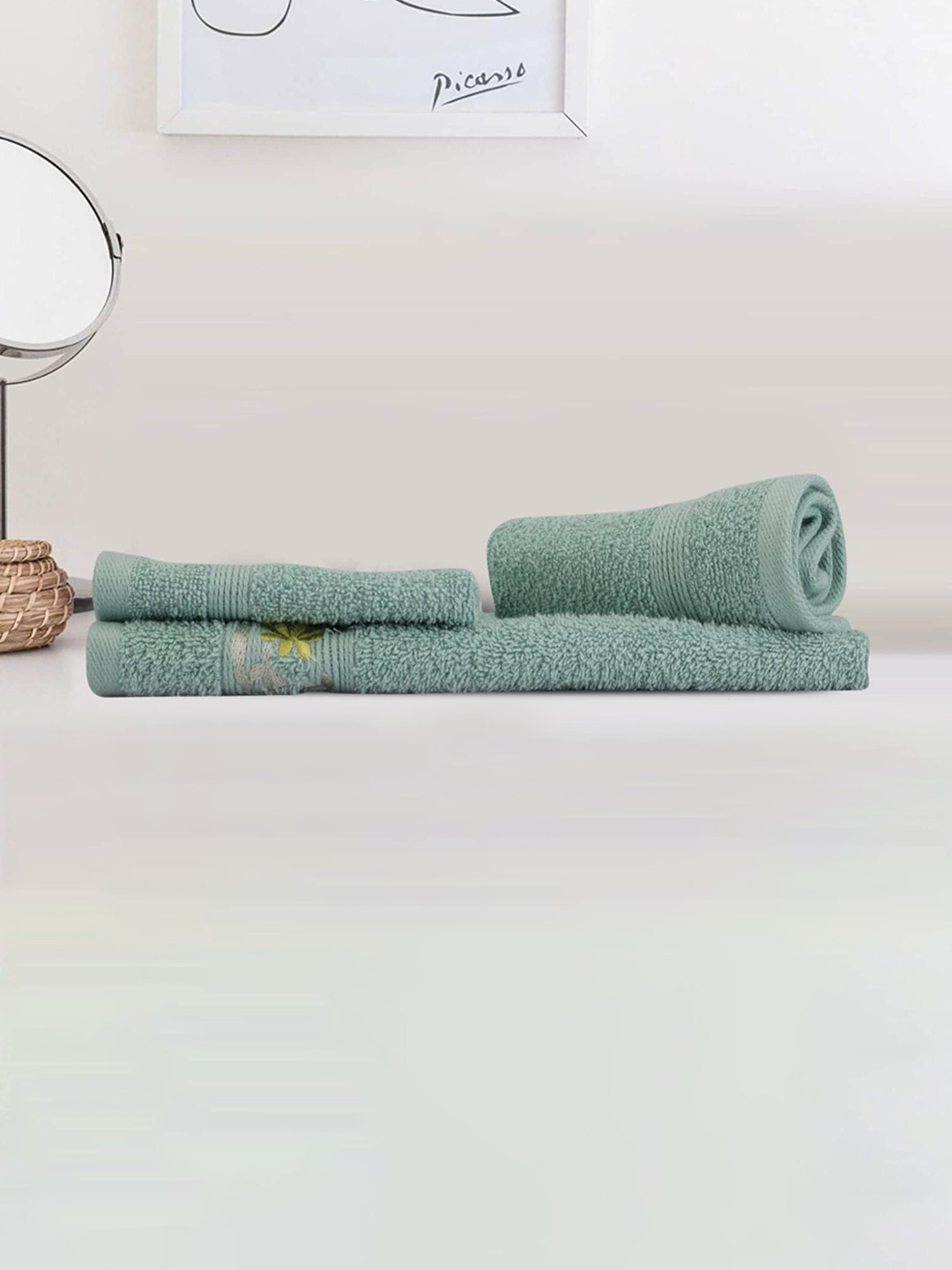 

LUSH & BEYOND Teal Blue 3 Pieces Cotton 500 GSM Towel Set