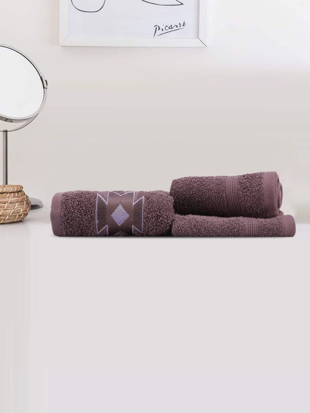 

LUSH & BEYOND Purple 3 Pieces Cotton 500 GSM Towel Set