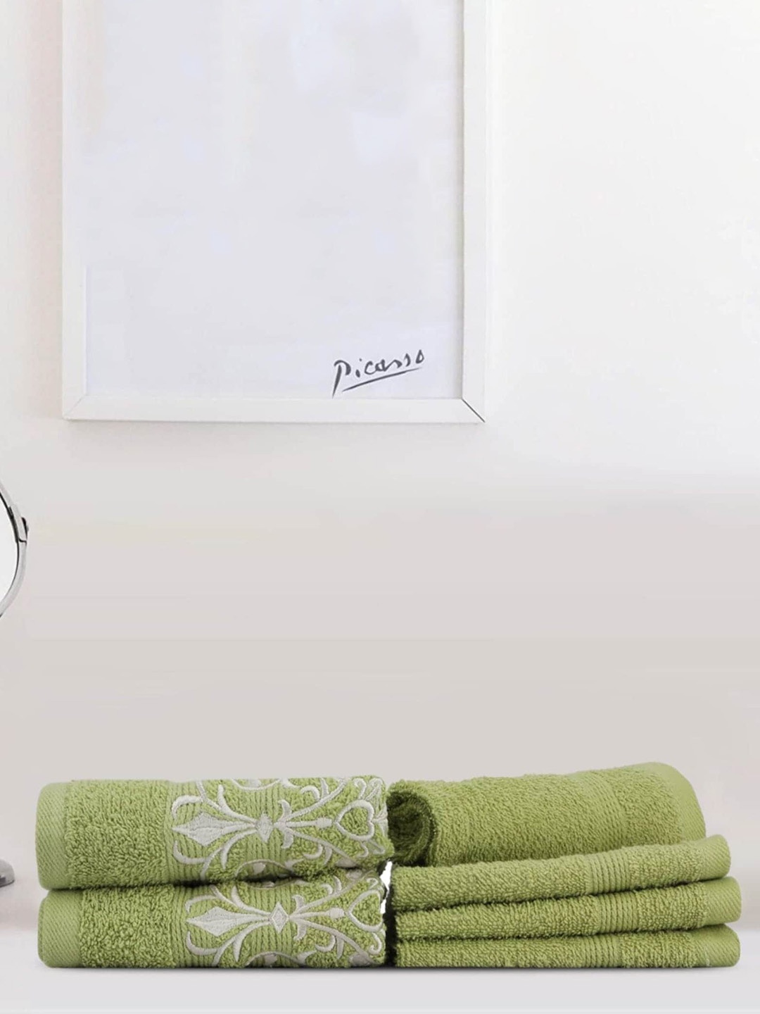 

LUSH & BEYOND Green Cotton 6 Pieces 500 GSM Towel Set