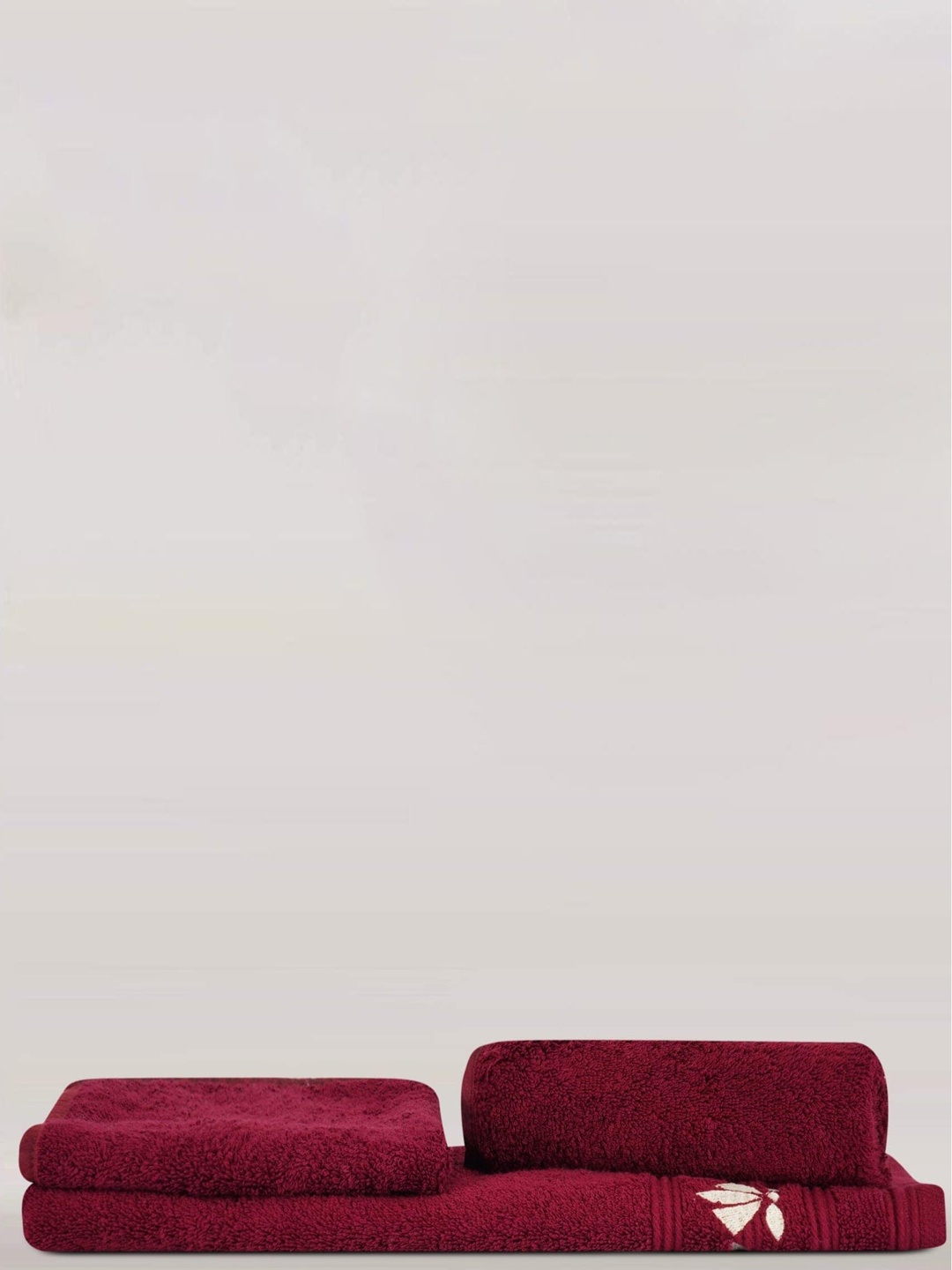 

LUSH & BEYOND Set of 3 Cotton 500 GSM Towel Set, Maroon