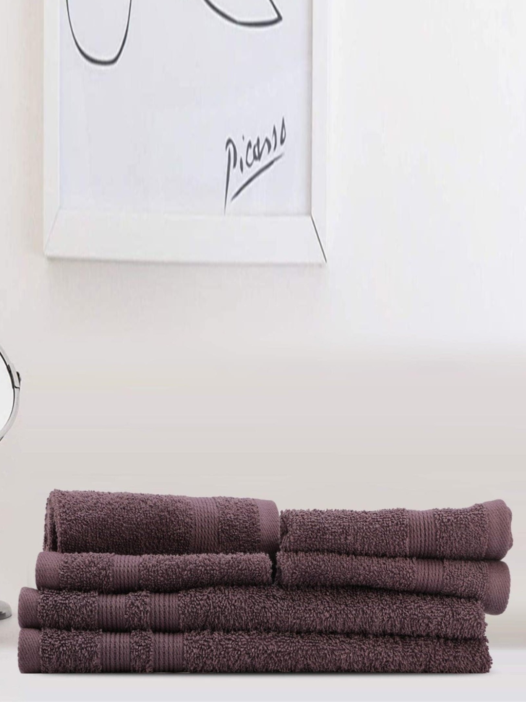 

LUSH & BEYOND Set of 6 Cotton 500 GSM Towel Set, Burgundy