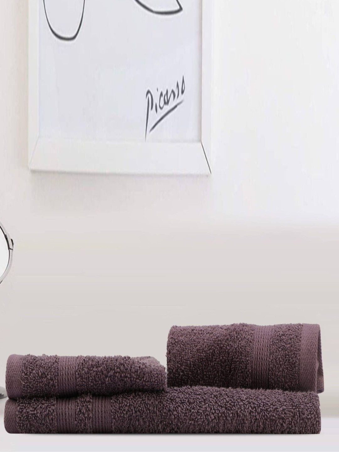 

LUSH & BEYOND Purple 3 Pieces Cotton 500 GSM Towel Set