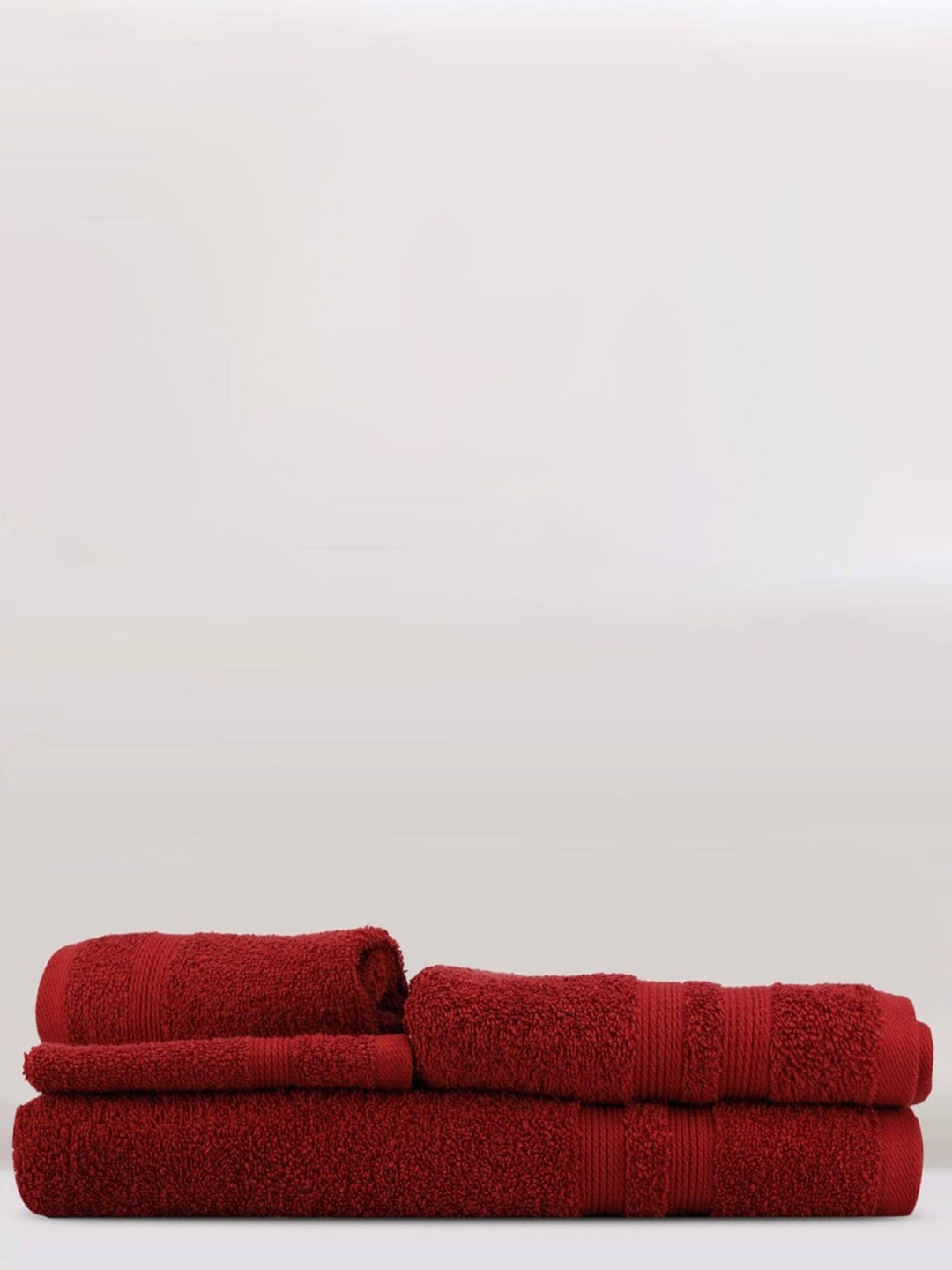 

LUSH & BEYOND Maroon 4 Pieces Cotton 500 GSM Towel Set, Red