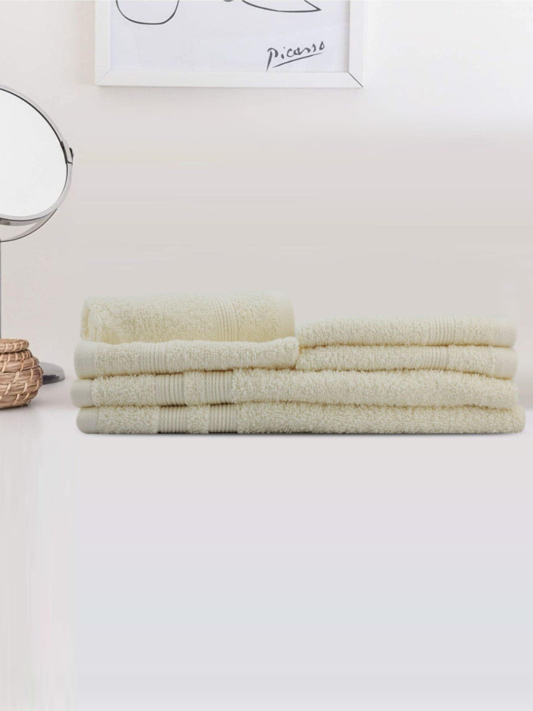 

LUSH & BEYOND Cream 6 Pieces Cotton 500 GSM Towel Set