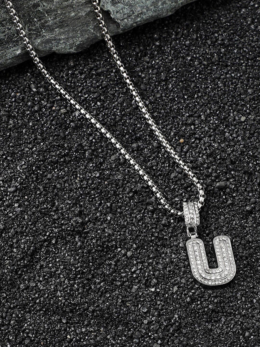 

French Accent Silver-Plated Pendant With Chain