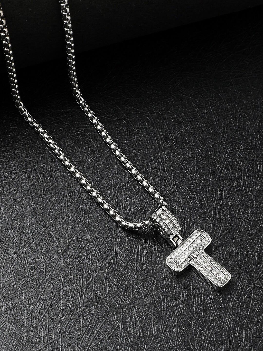 

French Accent Silver-Plated Pendant With Chain
