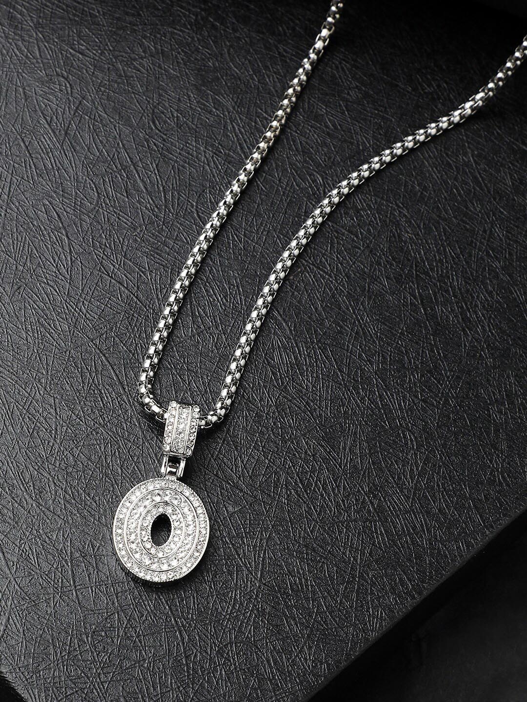 

French Accent Silver-Plated Pendant With Chain