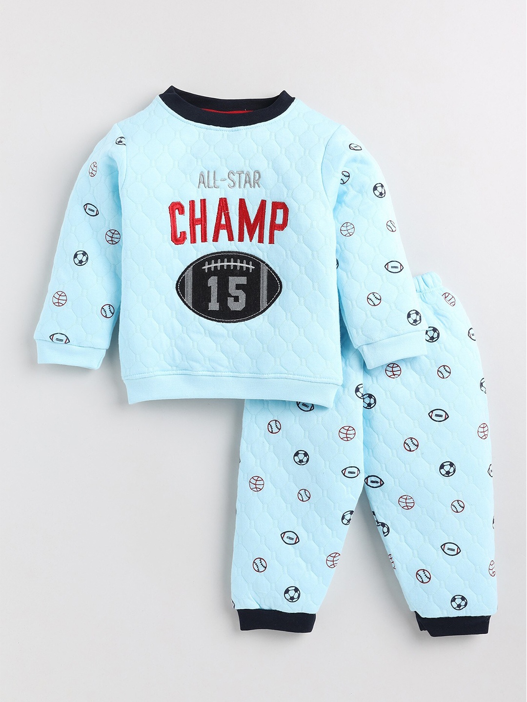

BAESD Infant Boys Printed Pure Cotton T-shirt with Trousers, Blue