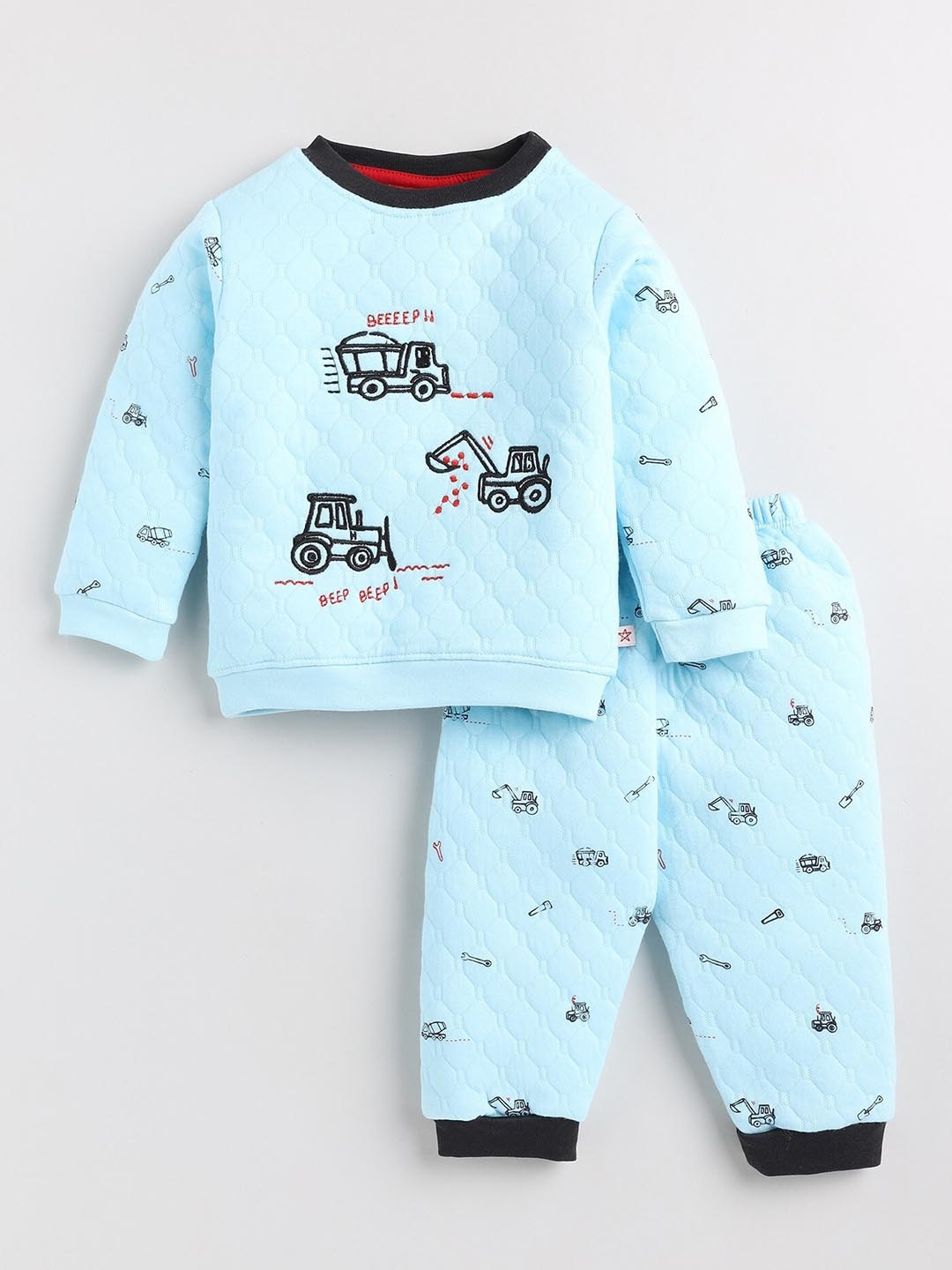

BAESD Infant Boys Printed Pure Cotton Sweatshirt With Jogger, Blue