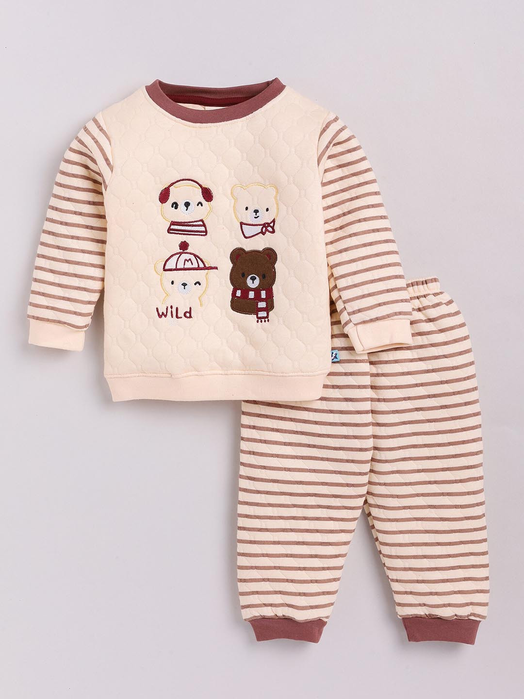 

BAESD Infant Boys Printed Pure Cotton T-shirt with Trousers, Peach