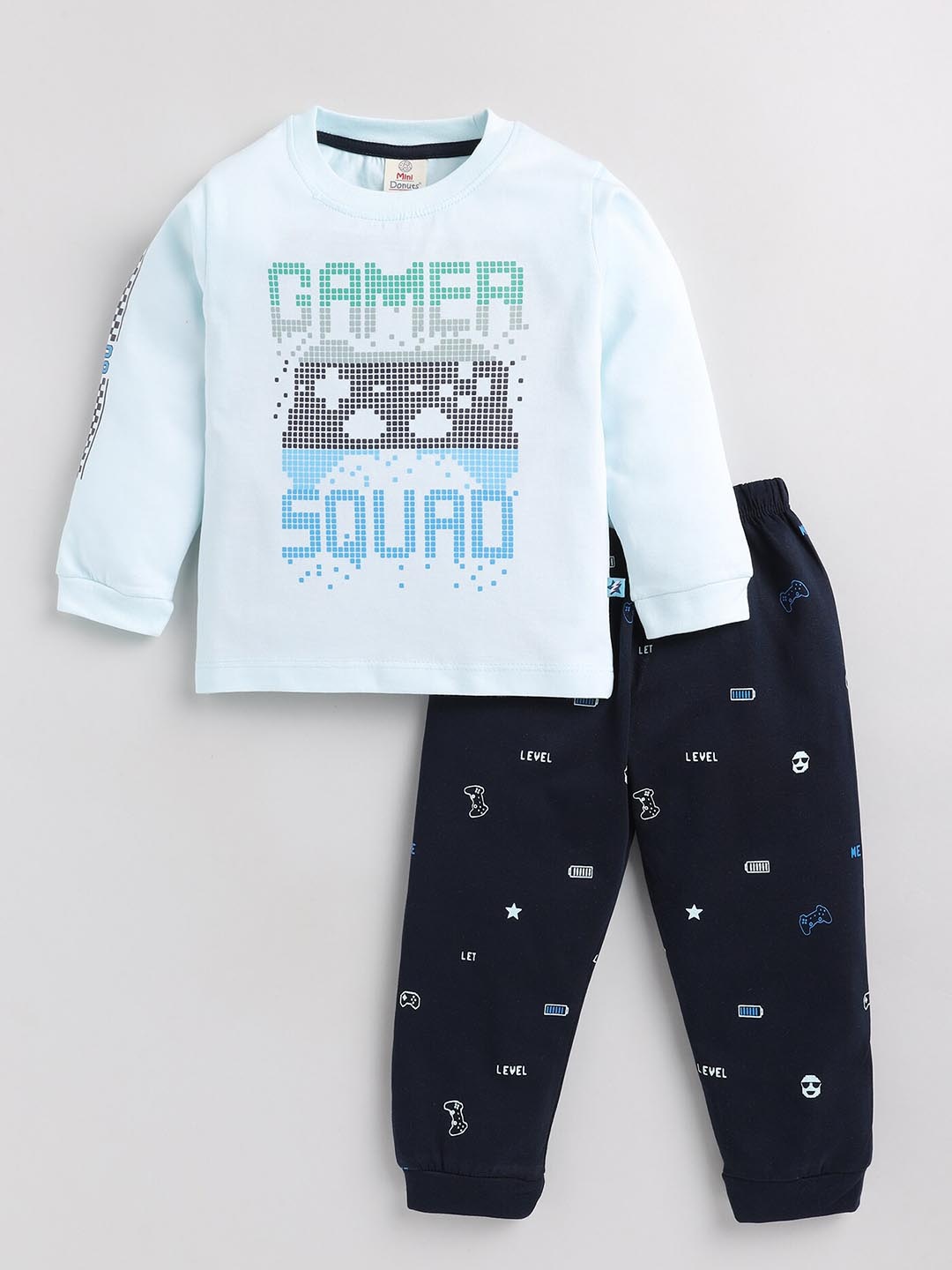 

BAESD Infants Boys Printed Pure Cotton T-shirt with Joggers, Blue